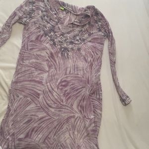 XL, purple and white tunic
